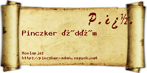 Pinczker Ádám névjegykártya